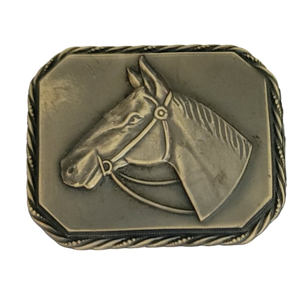 Vintage Plastic Raised Horse Head C-Clasp Pin K26